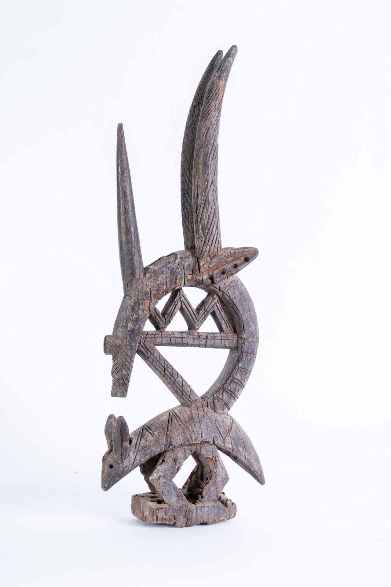 Arte africana Zoomorphic crest chiwara sogoni koun, BamanaMali.