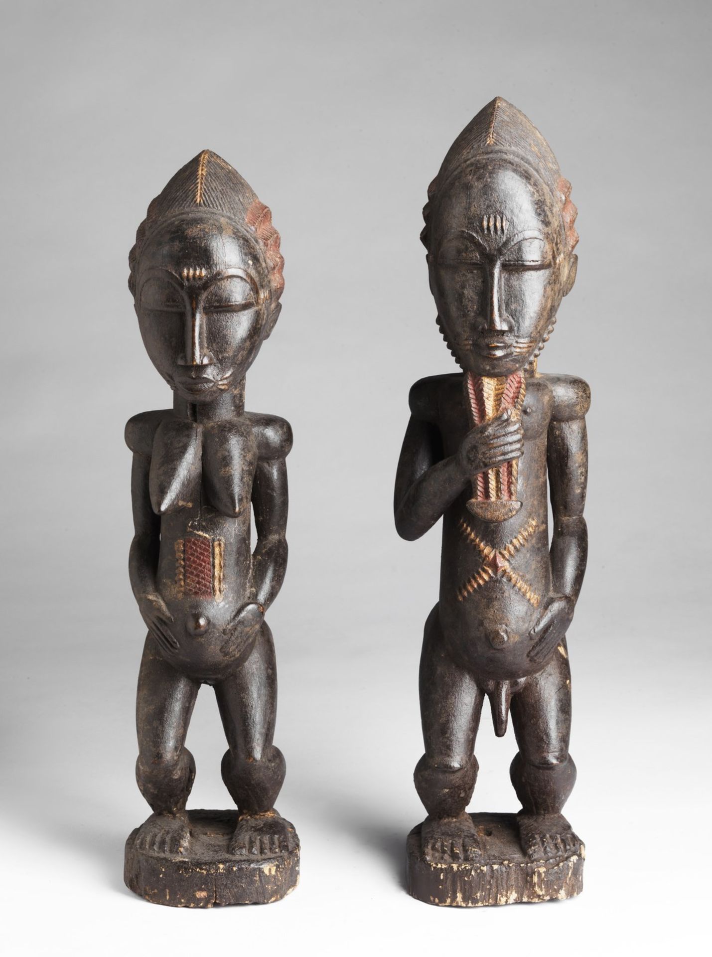 Arte africana Pair of Ere-Ibeji, BauléIvory Coast.