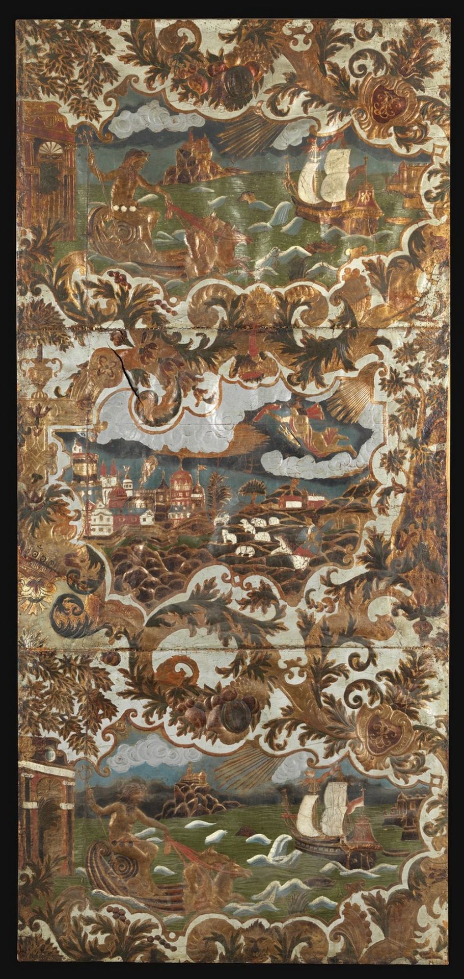 . Six panels in cuir de CordoueVenice (?), 18th century . - Bild 2 aus 13