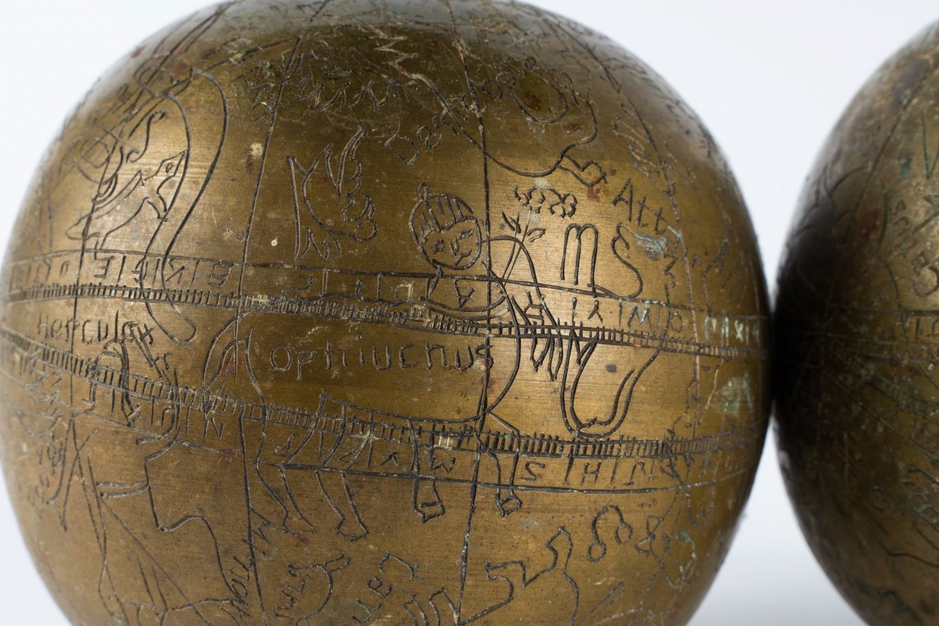 Arte Islamica Pair of brass Indian celestial globes India, 19th century . - Bild 3 aus 4