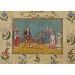 Arte Indiana A miniature painting depicting Ragini smoking huqqa India, Rajasthan, late 19th centur