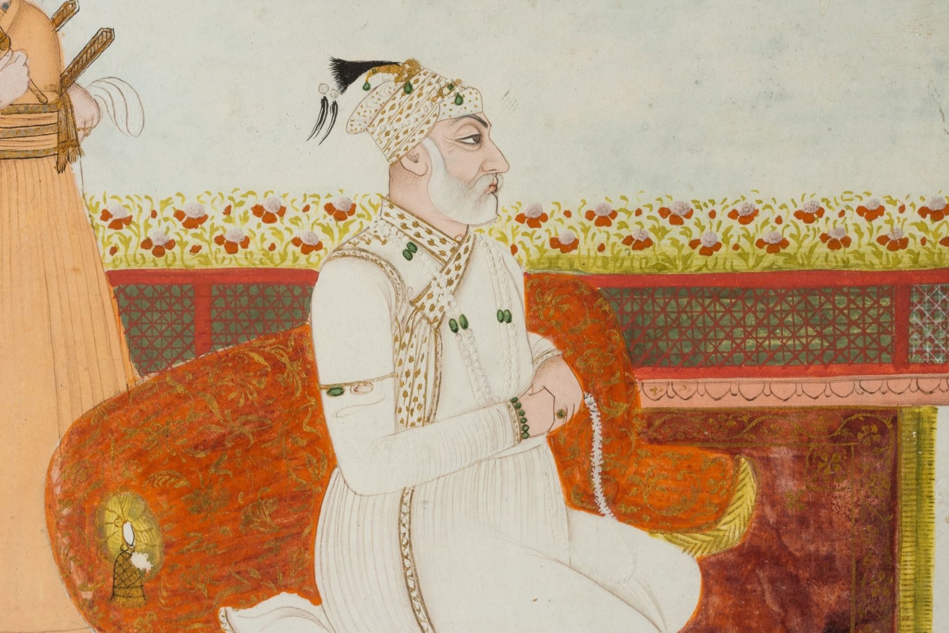 Arte Indiana A nobleman during prayer Northern India, late 18th-19th century Opaque pigments height - Bild 3 aus 3