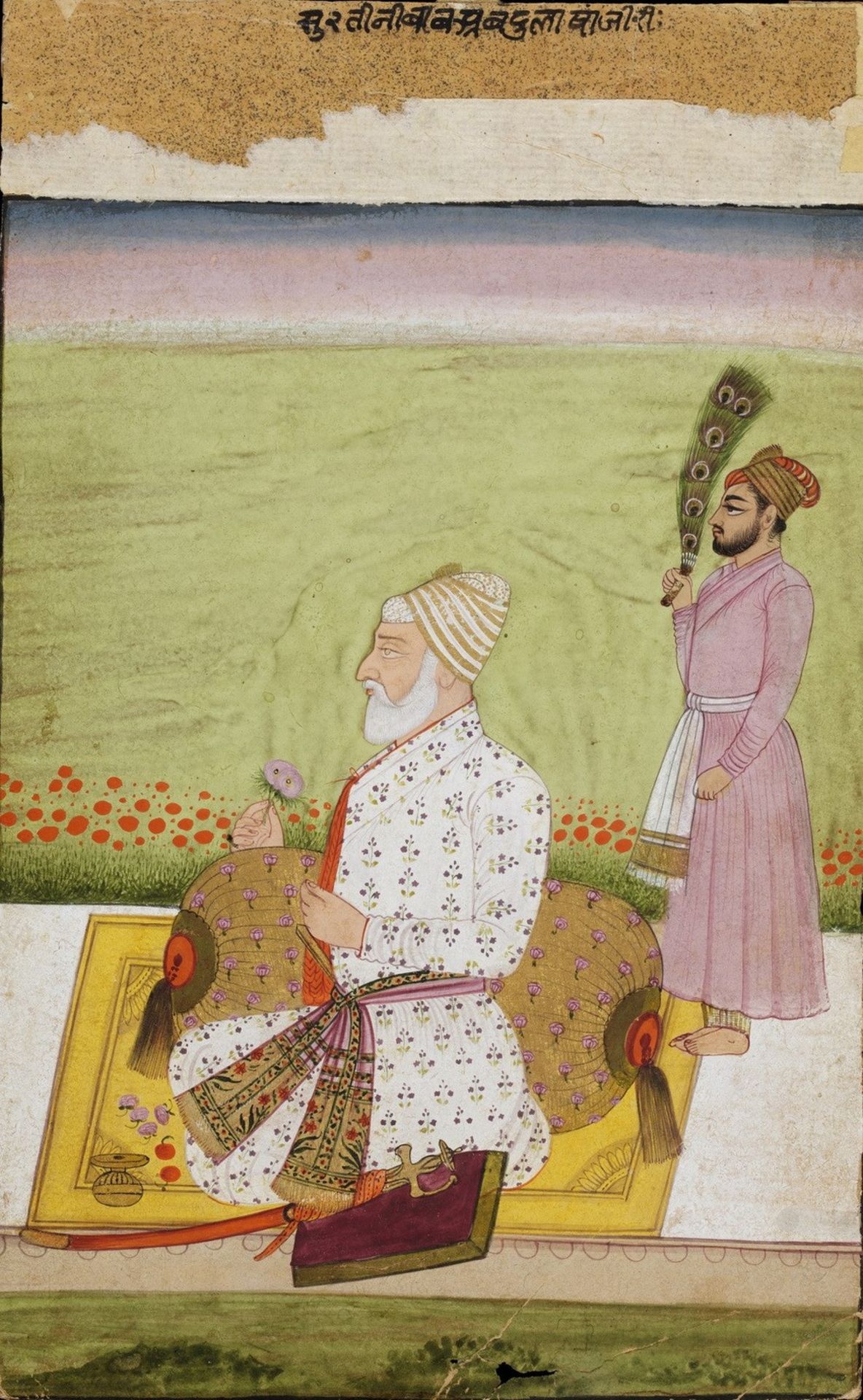 Arte Indiana A miniature painting portraying a elderly nobleman India, possibly Deccan, 18th-19th