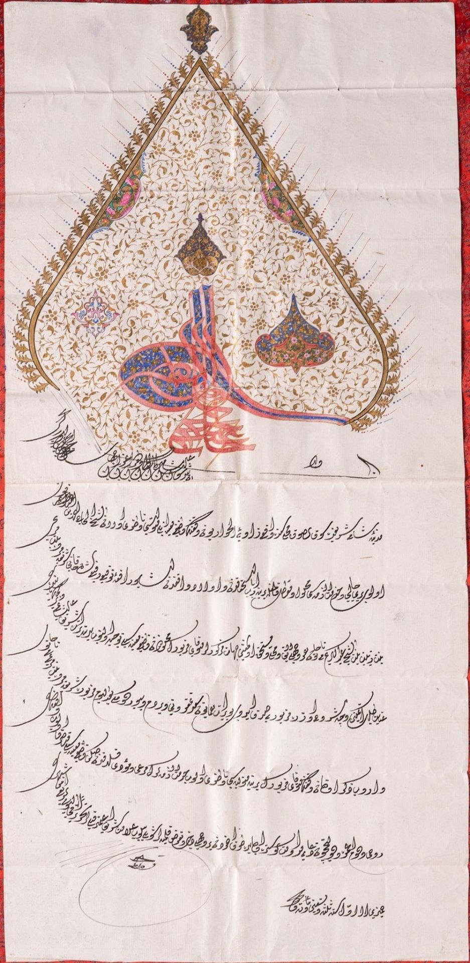 Arte Islamica A finely illuminated Ottoman firman with tughra of Abdullhamid I (1774-1789) .