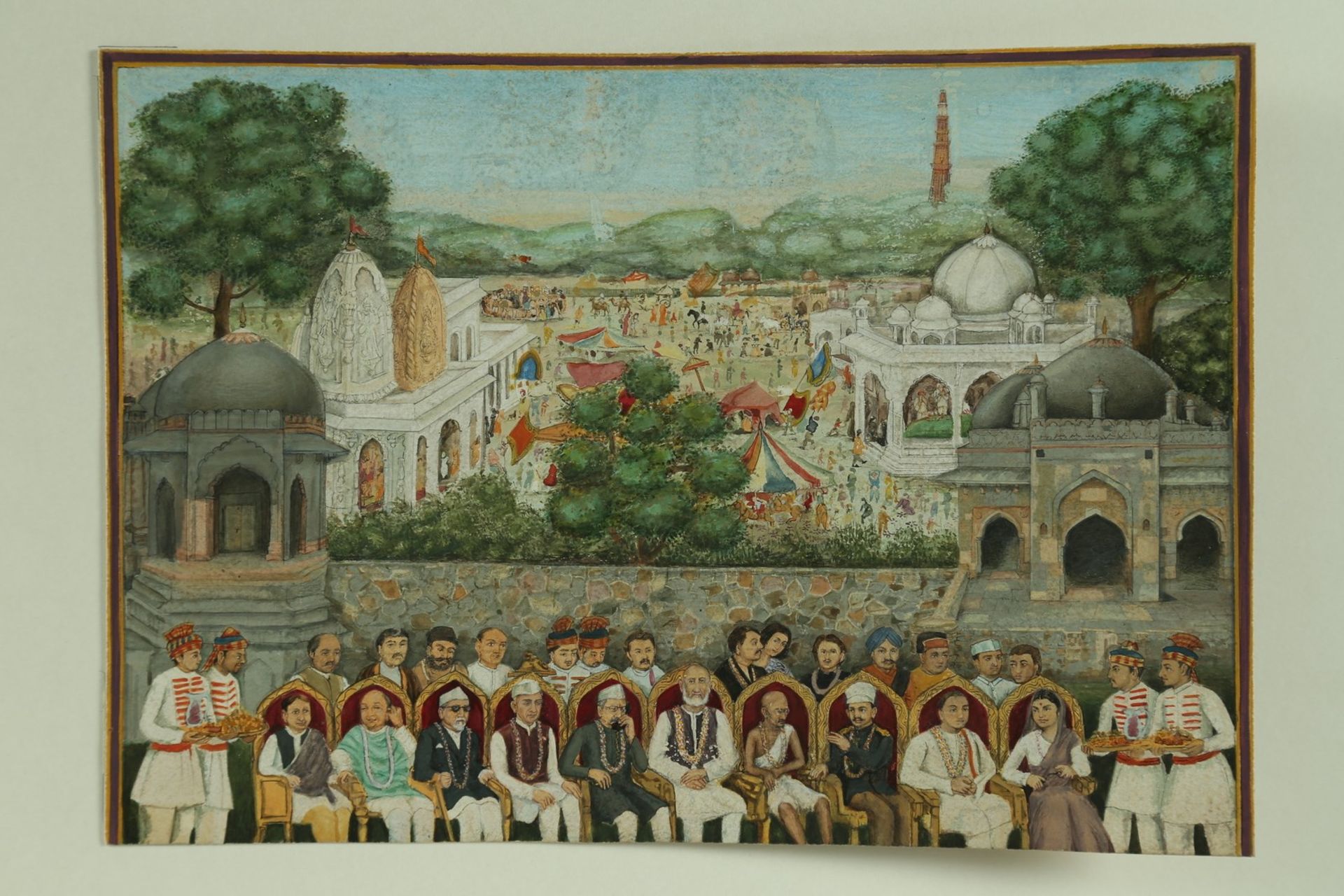 Arte Indiana A Company school style painting depicting the Independence day Celebration in DelhiInd