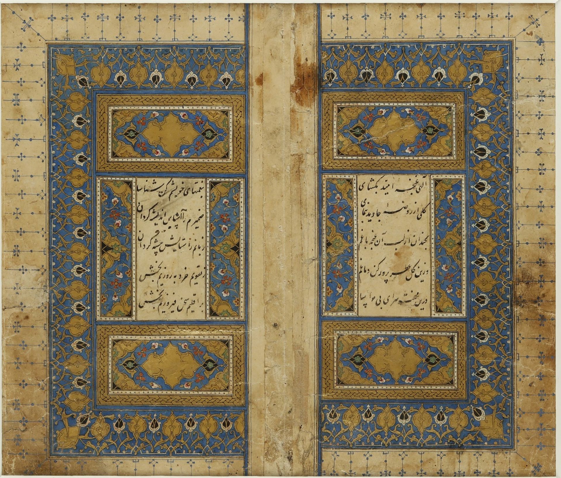 Arte Islamica A Timurid finely illuminated bifolio frontespiece by a Jami Ganjur Persia, possibly S