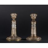 Arte Islamica A pair of Beykoz gilt glass candlesticks Turkey, Beykoz, 19th century .