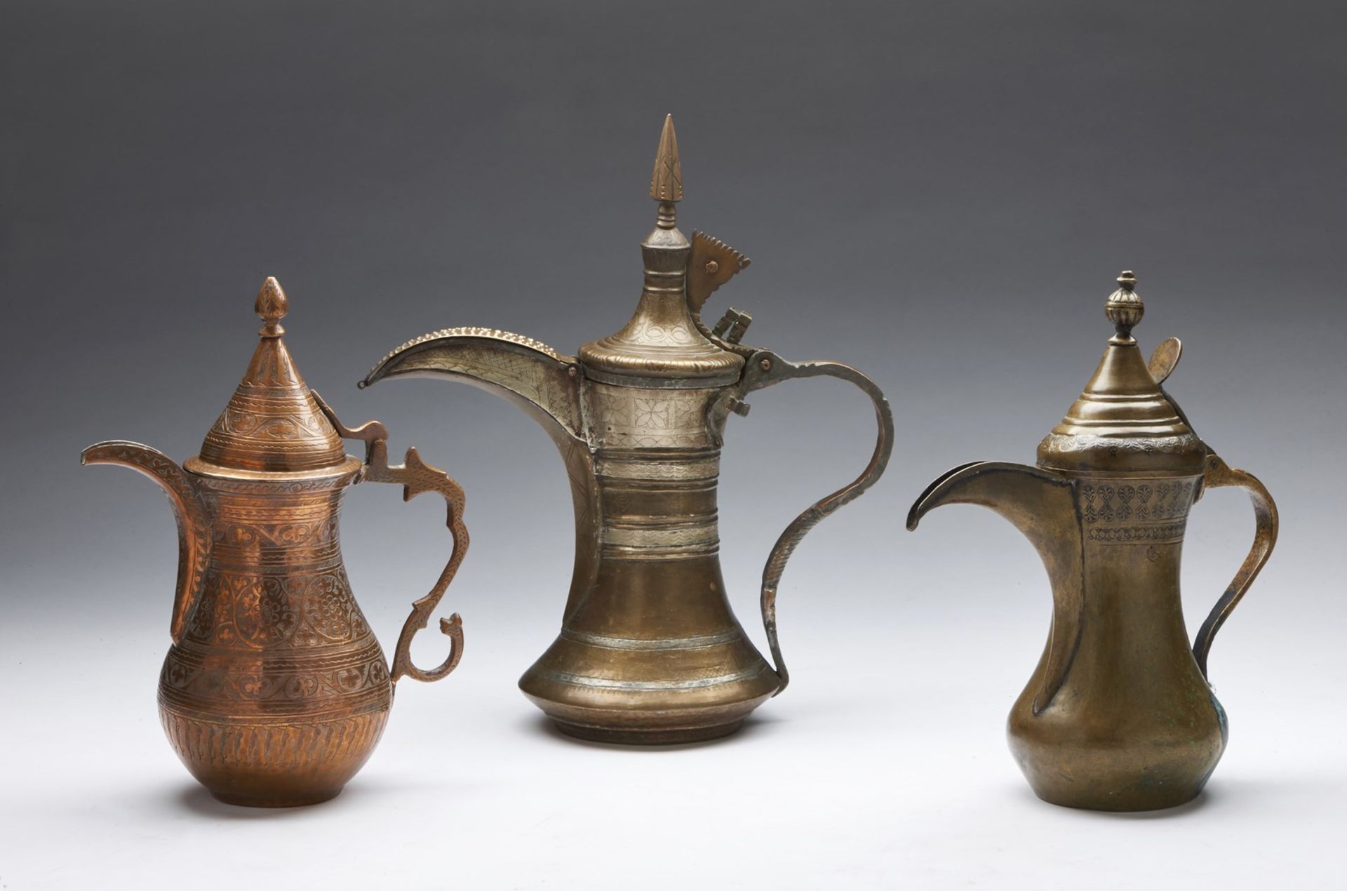 Arte Islamica Three metal jugs Afghanistan or Kashmir, late 19th - early 20th century .