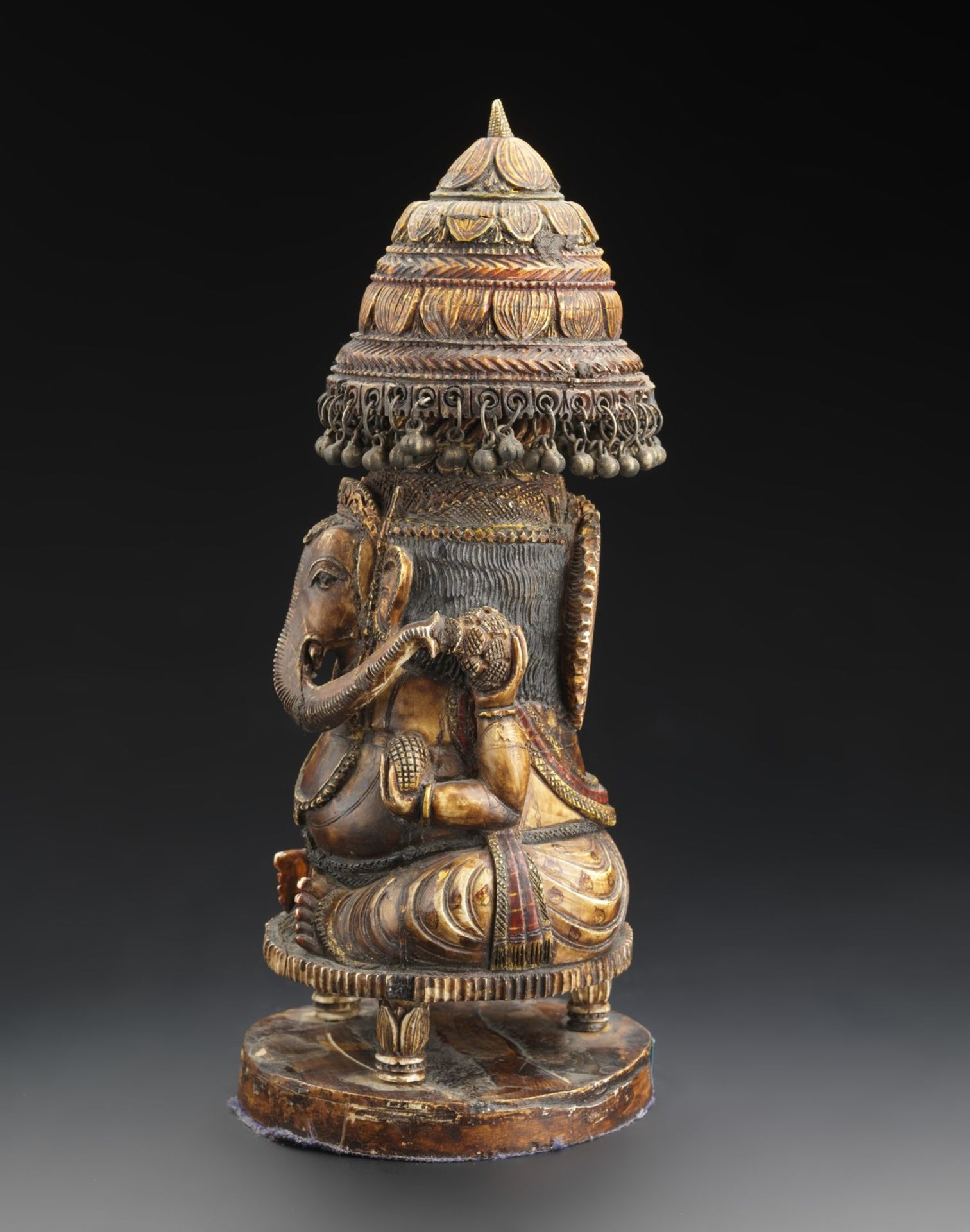 Arte Indiana An ivory chess pawn depicting Ganesh India, 1920 ca. - Image 4 of 4
