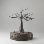 Arte Indiana A silver embossed spicy/betel holder in the shape of a tree India, 19th century .