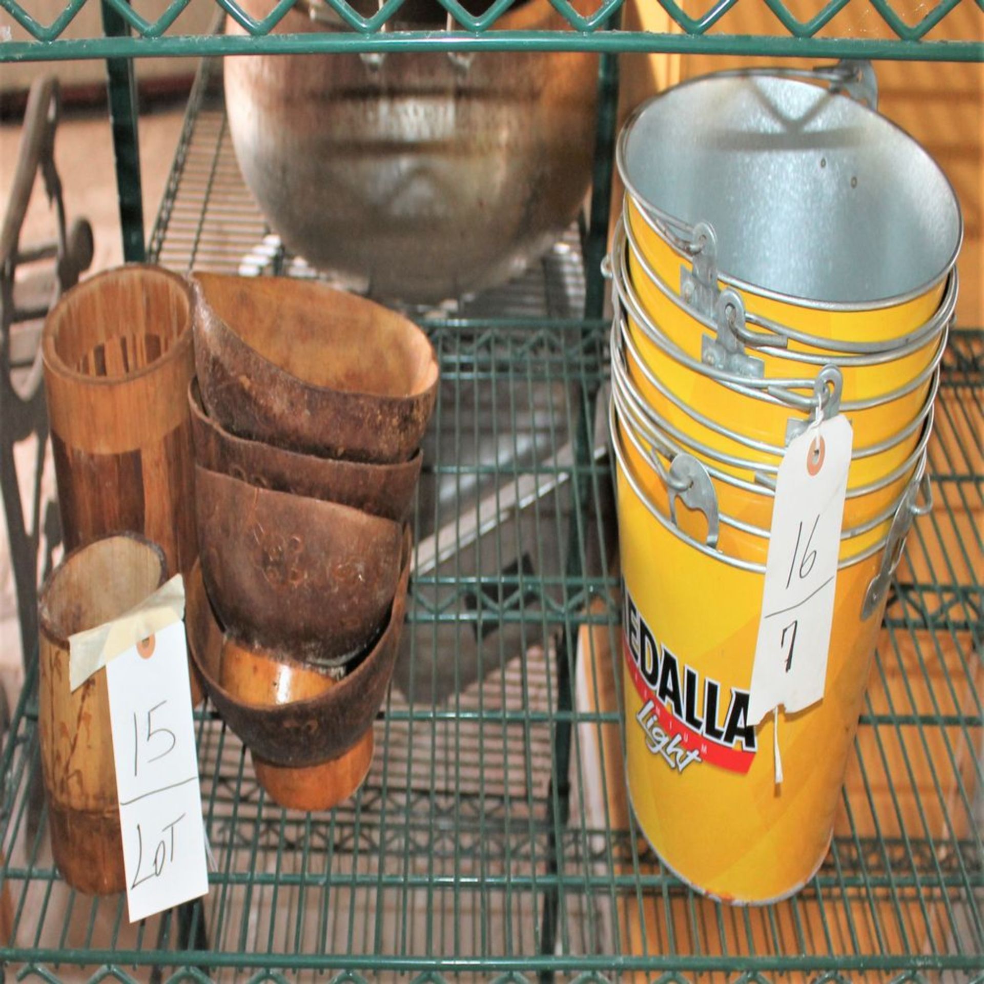 LOT BAMBOO CUPS & BOWLS