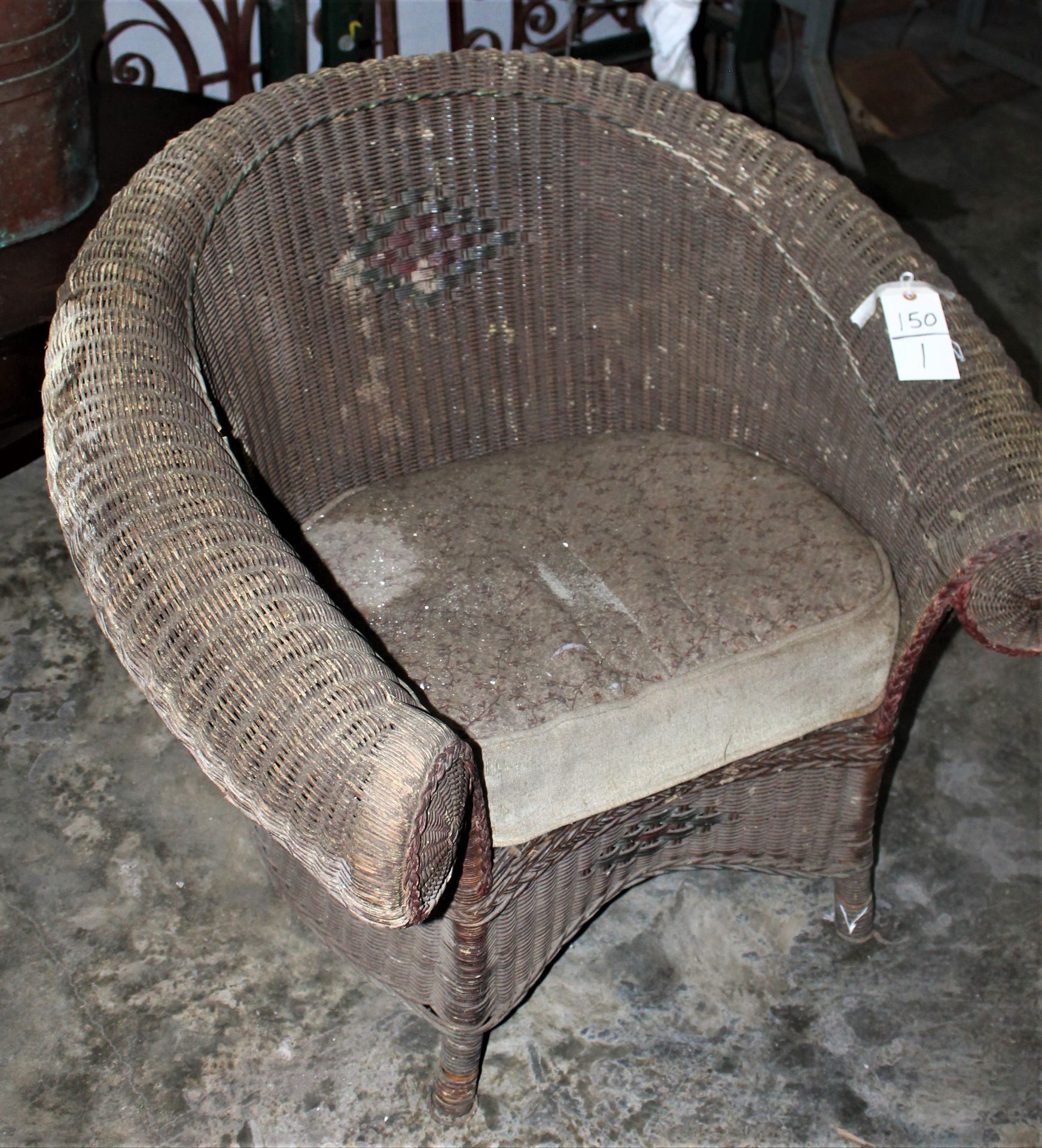 WICKER ARM CHAIR - 1900s