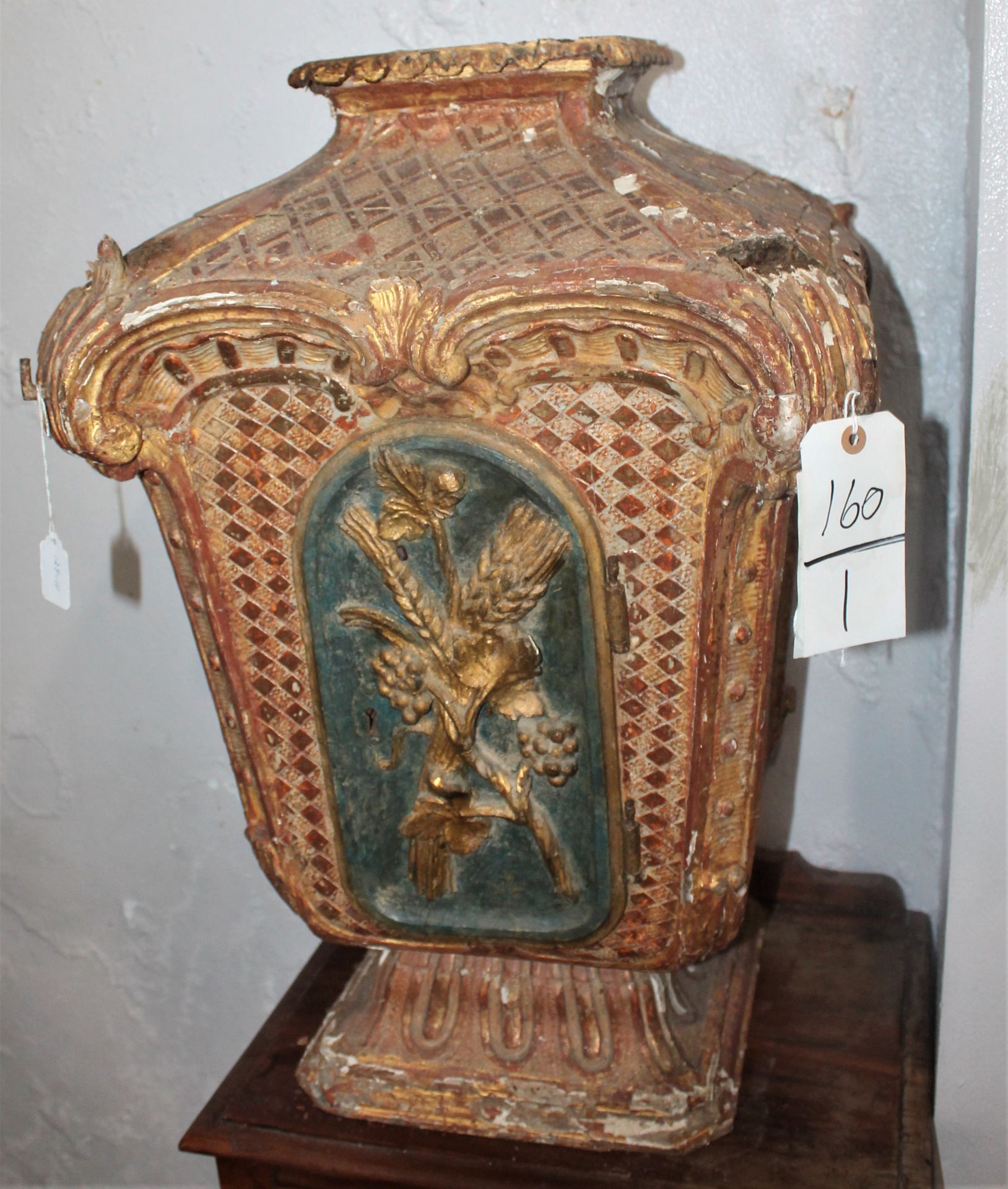 ITALIAN CARVED PAINTED 17th CENTURY TABERNACLE