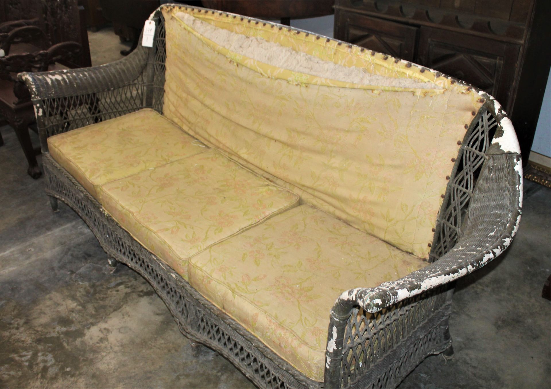 WICKER 7' SOFA EARLY 1900s