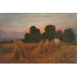 19th c. Haystack Painting, O/C, Signed