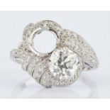 Ladies Platinum Diamond Ring, 1.8 Carats