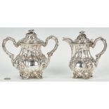 Alabama Coin Silver Sugar & Creamer, W. V. Moore