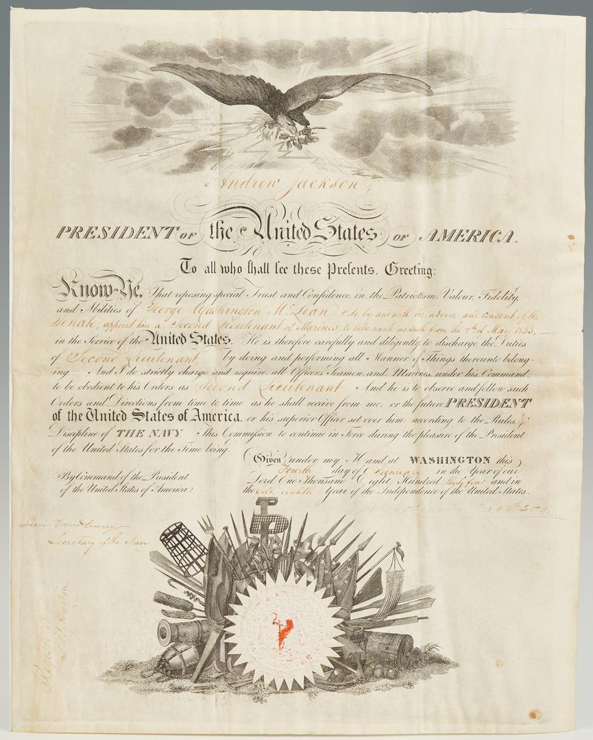 President Andrew Jackson Signed Military Commission + Jackson Book - Image 3 of 18