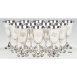 Set of 12 Gorham Sterling Water Goblets