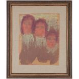 Sybil Gibson Outsider Painting, Three Children