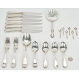 32 Pcs. Sterling Flatware, inc. Frank Smith Fiddle Thread