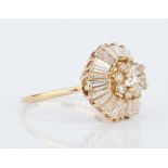 18K Yellow Gold Diamond Ballerina Ring