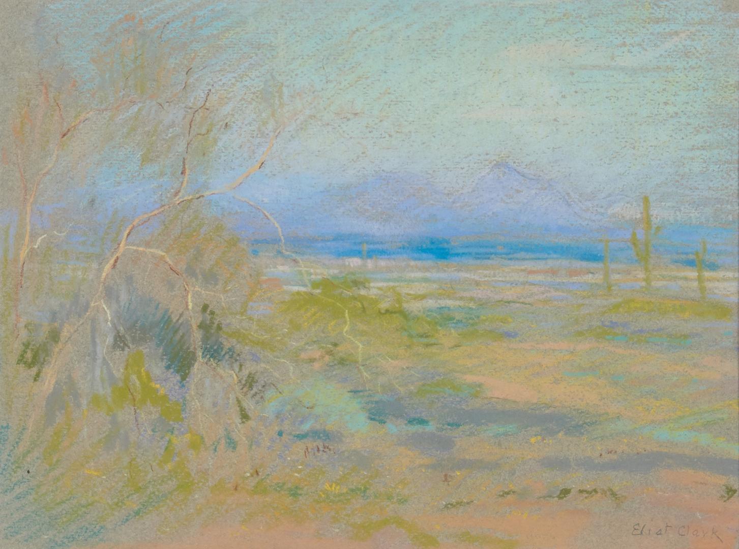 Eliot Clark Pastel Landscape, The Purple Mountains - Image 2 of 6