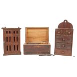 Southern Sugar Box, Painted Spice Cabinet, & Egg Hutch, 4 items