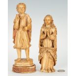 Pair of 18th Cent. Carved Ivory Figurines