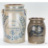 2 Cobalt Preserving Jars, Incl. Hamilton