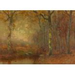 Bruce Crane O/C Landscape, Stream w/ Beech Trees