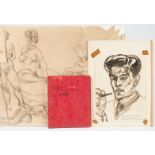 3 Joseph Delaney Drawings on Paper, incl. Portrait, Nudes