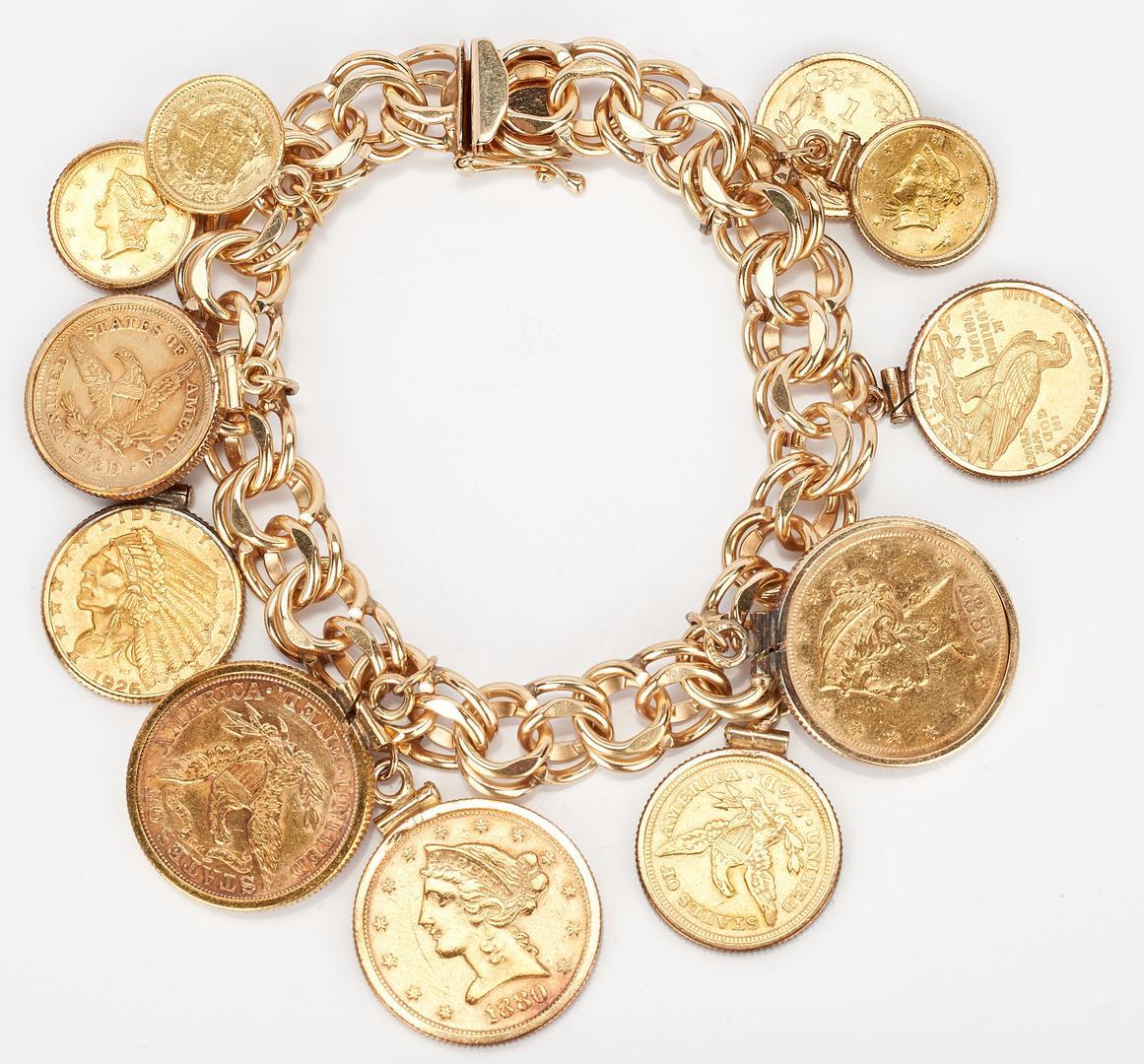 14K Gold Charm Bracelet, 86.2 grams