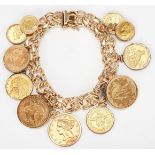 14K Gold Charm Bracelet, 86.2 grams