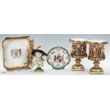 5 European Porcelain Items inc. Armorial