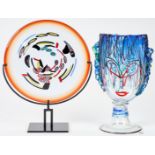 Murano Picasso Glass Sculpture + Art Glass Orb