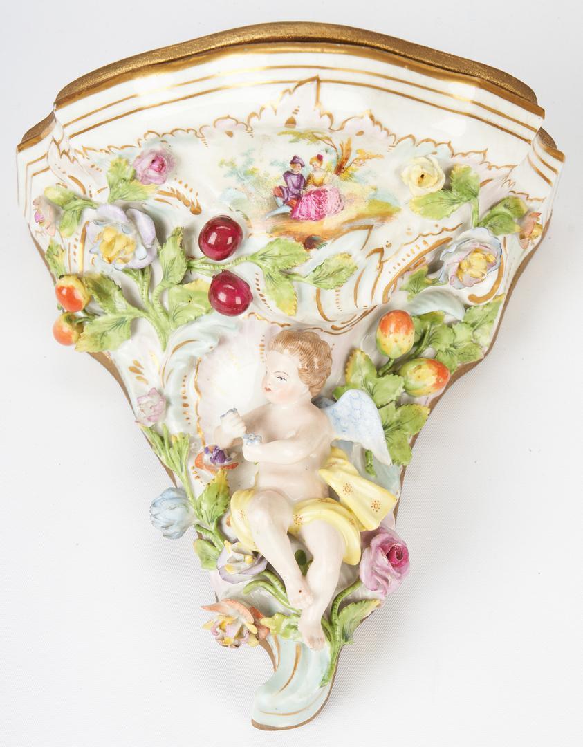 3 Meissen Style Porcelain Wall Brackets - Image 8 of 17