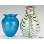 2 Charles Lotton Art Glass Vases
