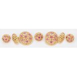 18K Buccellati Ruby Cuff Links & Button Cuffs