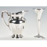 Tiffany Trumpet Vase and Gorham Pitcher