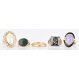 5 Ladies Gold and Gemstone Rings