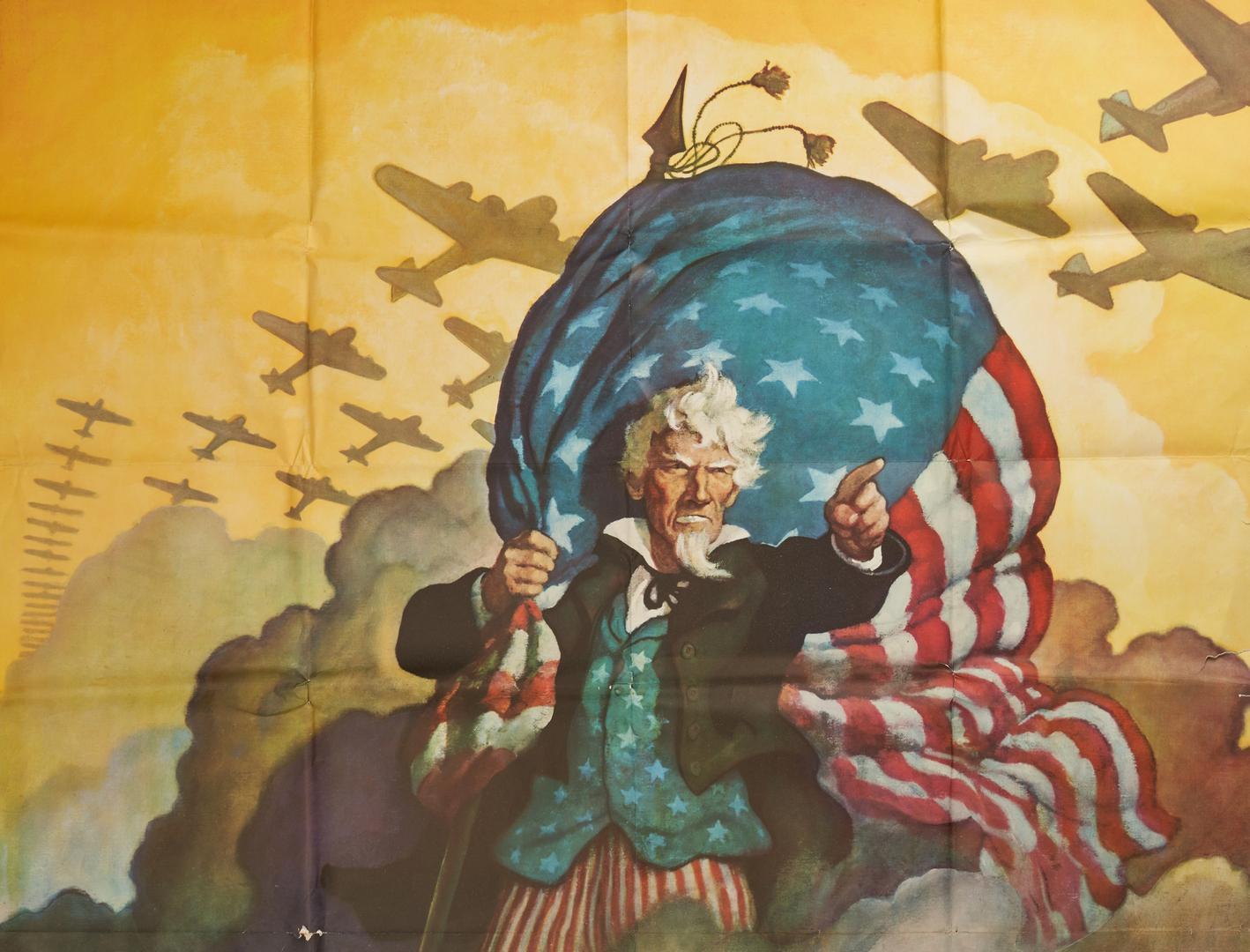 WWII U. S. Propaganda Poster, Uncle Sam - Image 3 of 7