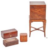 Rosewood Tea Chest plus 3 small boxes