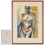 R. Birdwell drawing & C. K. Ewing Watercolor, Figures