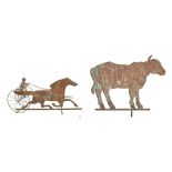 Pair of American Weathervanes, incl. Horse & Cow
