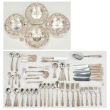 114 Pcs. S. Kirk & Sons Repousse Flatware & 4 Gorham Nut Dishes