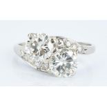 Ladies 14K Diamond Bypass Ring, 2.2 Carats