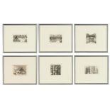 6 Framed Etchings, Ryohei Tanaka