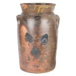 Charles Kline GA Stoneware Jar, Cobalt Decorated
