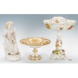 3 European Decorative Items, incl. Meissen, Dresden